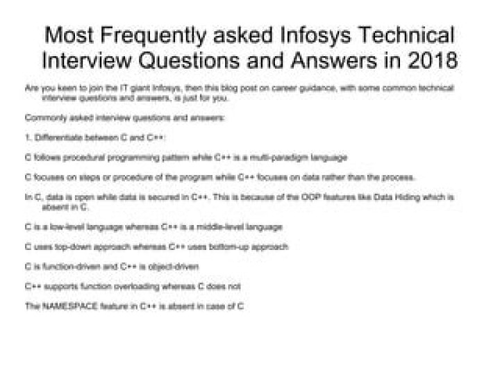 Infosys Technical Interview Questions & Answers PDF – Top 2024 Prep Guide