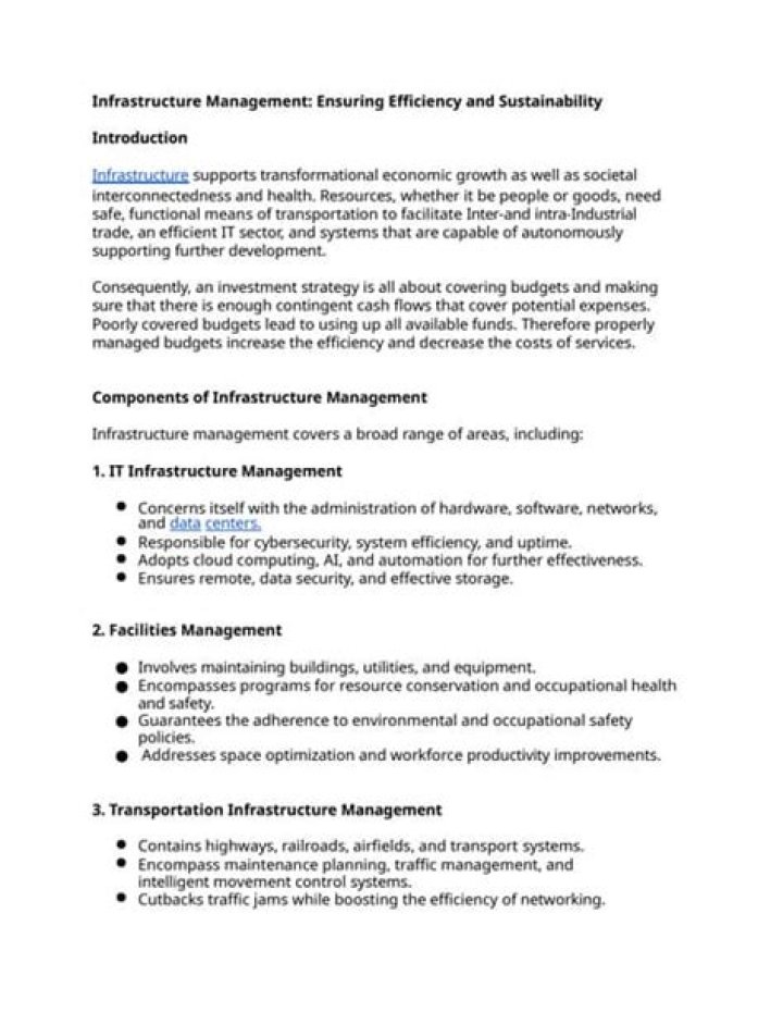 Comprehensive Infrastructure Management Activities PDF Guide