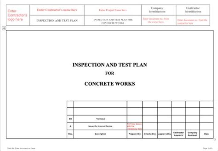 Inspection Test Plan for Civil Works PDF – Comprehensive Compliance Guide