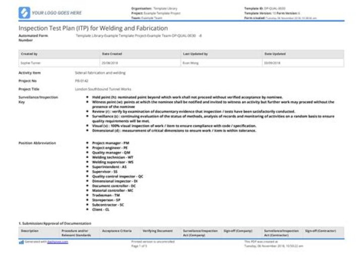 Inspection Test Plan for Welding PDF – Compliance & Quality Guide