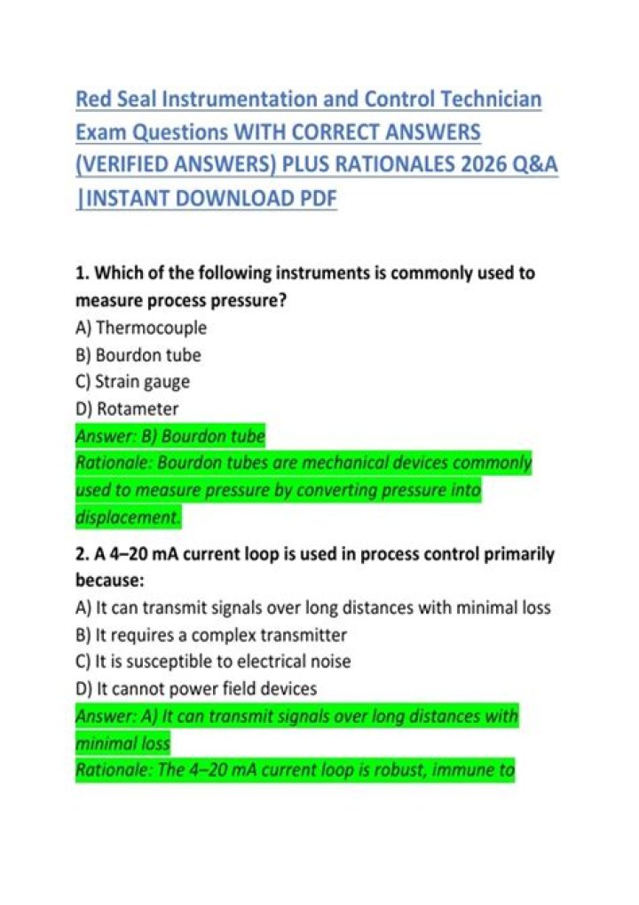 Instrumentation and Control Technician Exam Questions PDF: Practice & Prep