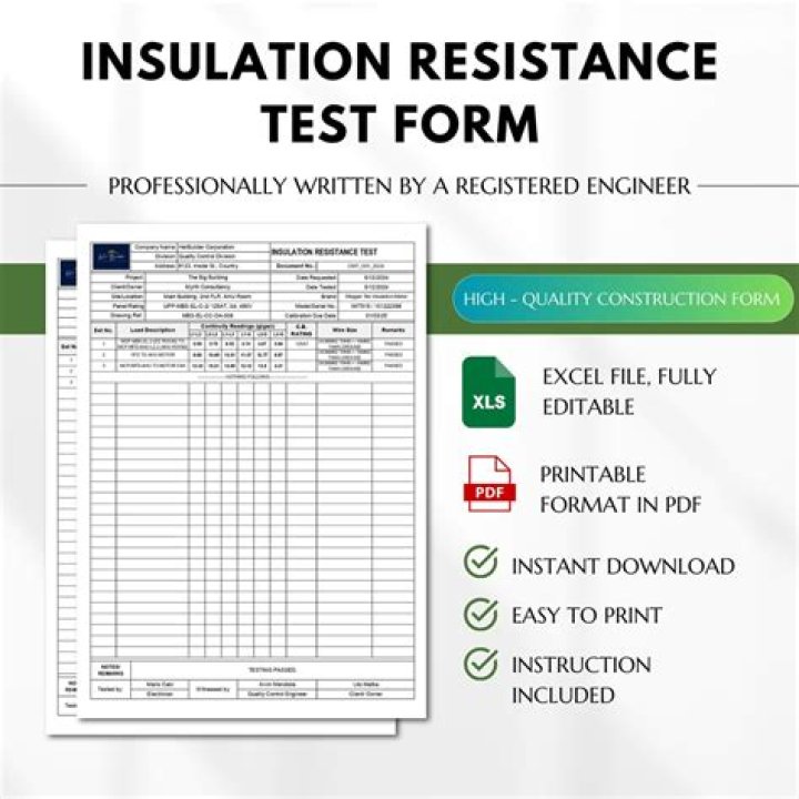 Download Insulation Test Form PDF for Accurate Building Inspections