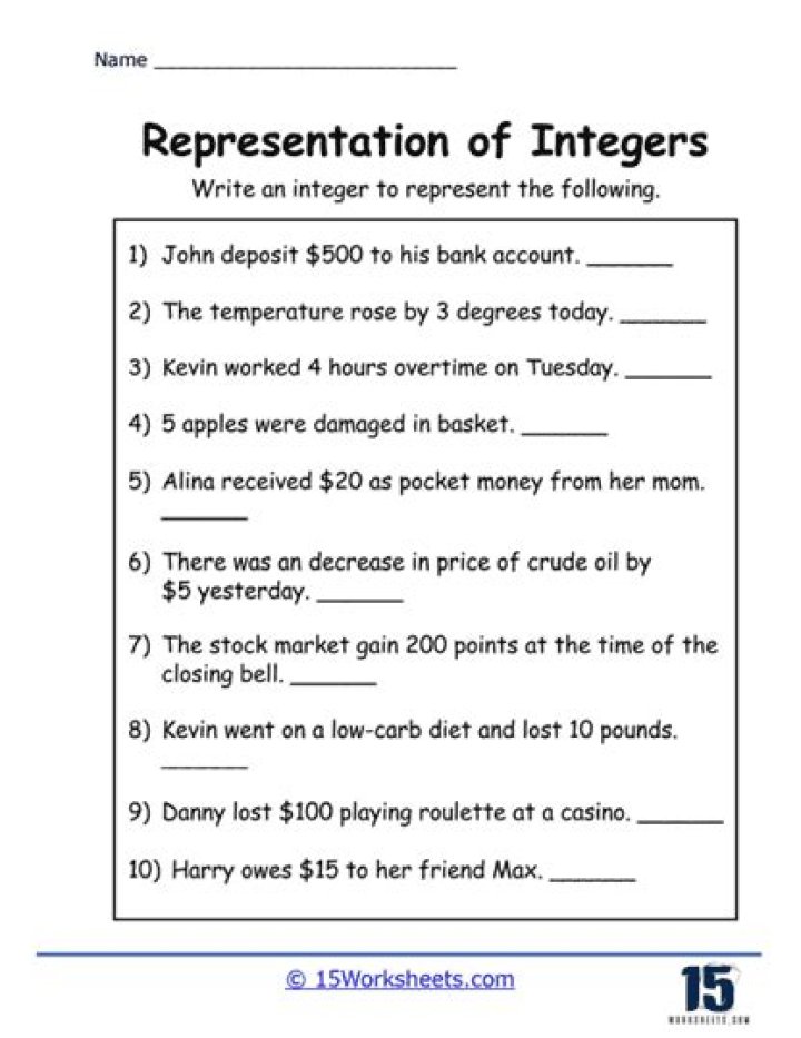 Integers in Real Life: Practical Worksheets & Real-World Applications
