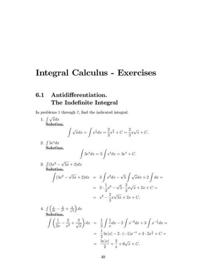 Integral Calculus Exercises with Answers PDF – Practice & Learn