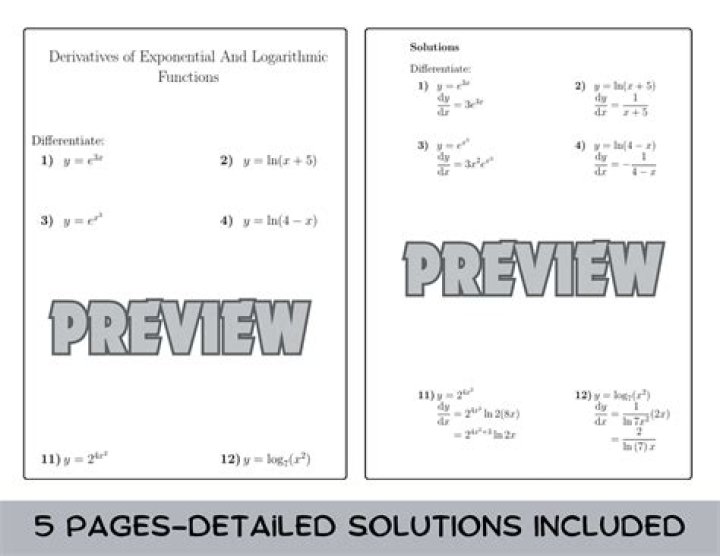 Free PDF Worksheet: Integrals of Exponential and Logarithmic Functions