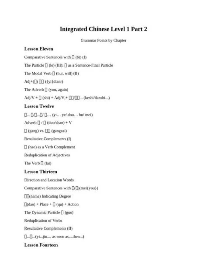 Integrated Chinese Level 1 Part 1 Workbook Answer Key PDF - Instant Download