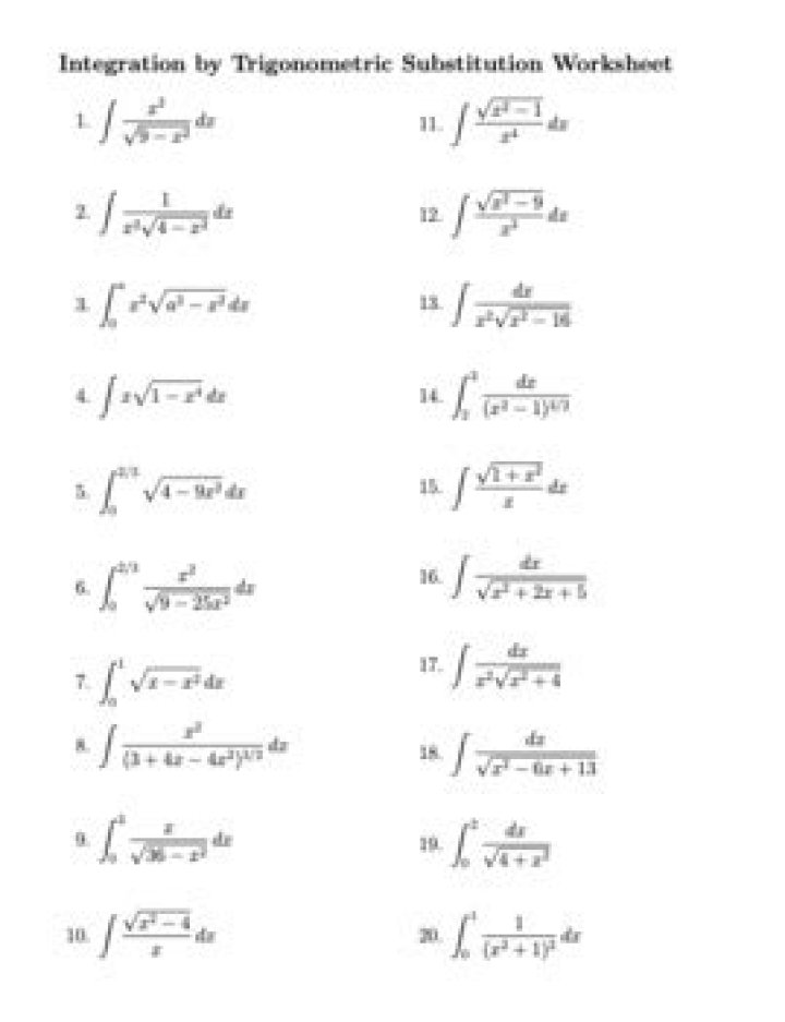 Step-by-Step Integration by Substitution Problems with Answers PDF
