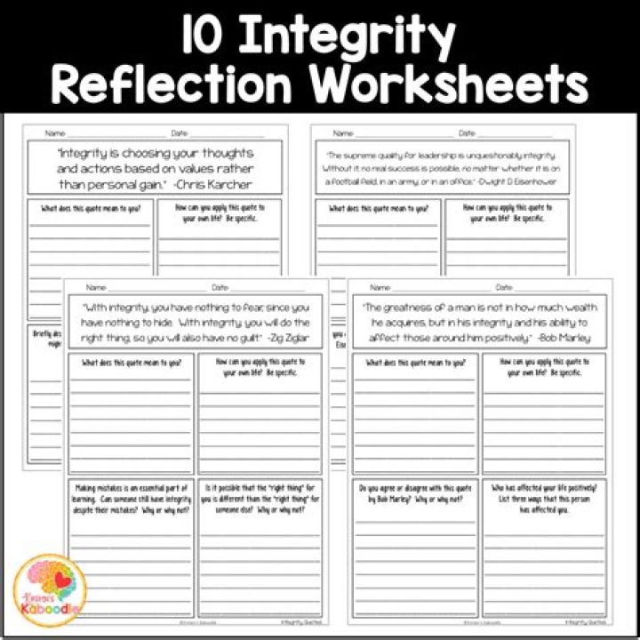 Integrity Worksheets PDF: Build Character with Practical Exercises