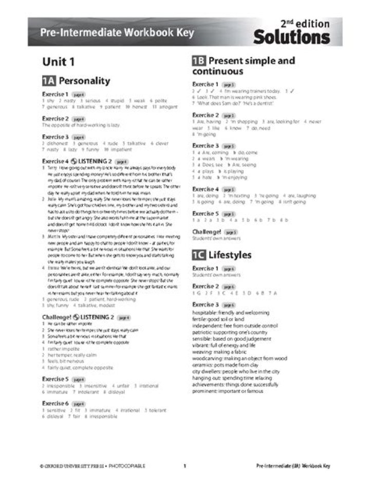 Interchange 3rd Edition Student Book Answer Key PDF for 5th Grade