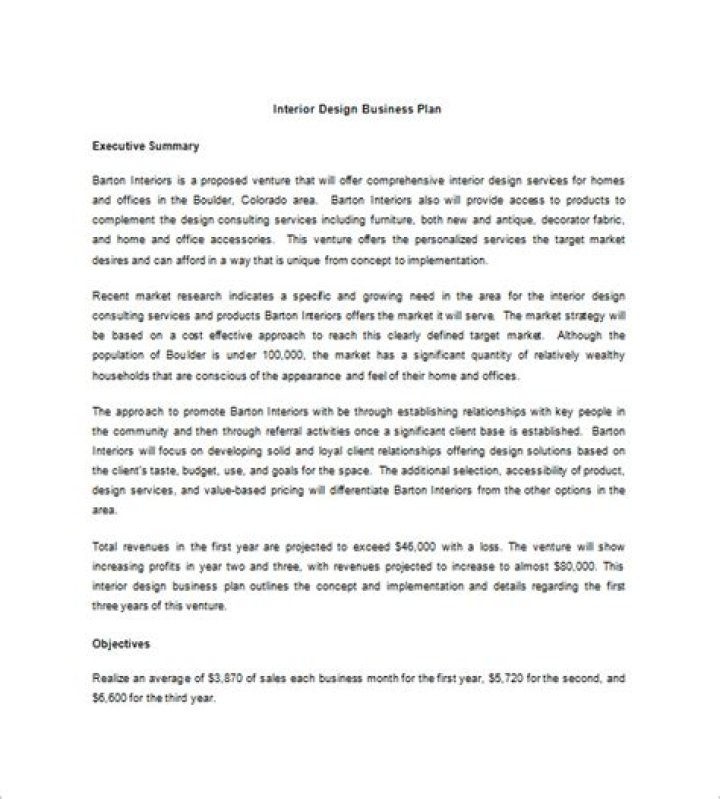 Professional Interior Design Company Business Plan PDF for Success
