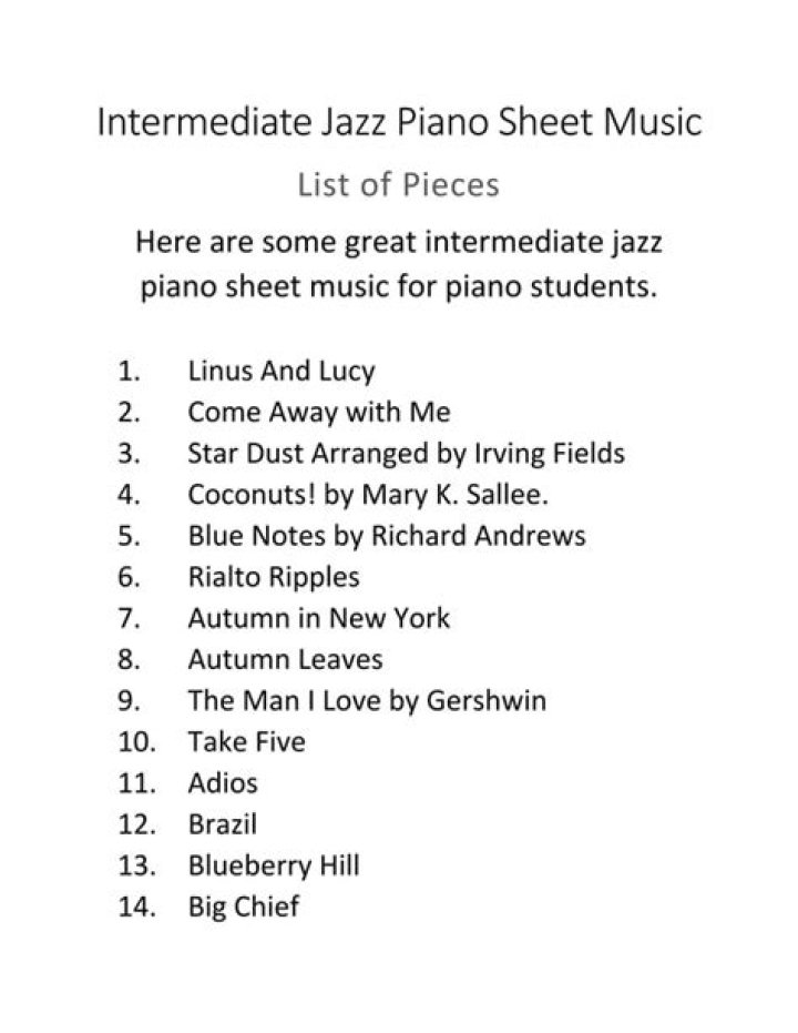 Intermediate Jazz Piano Sheet Music PDF – Master Your Playing