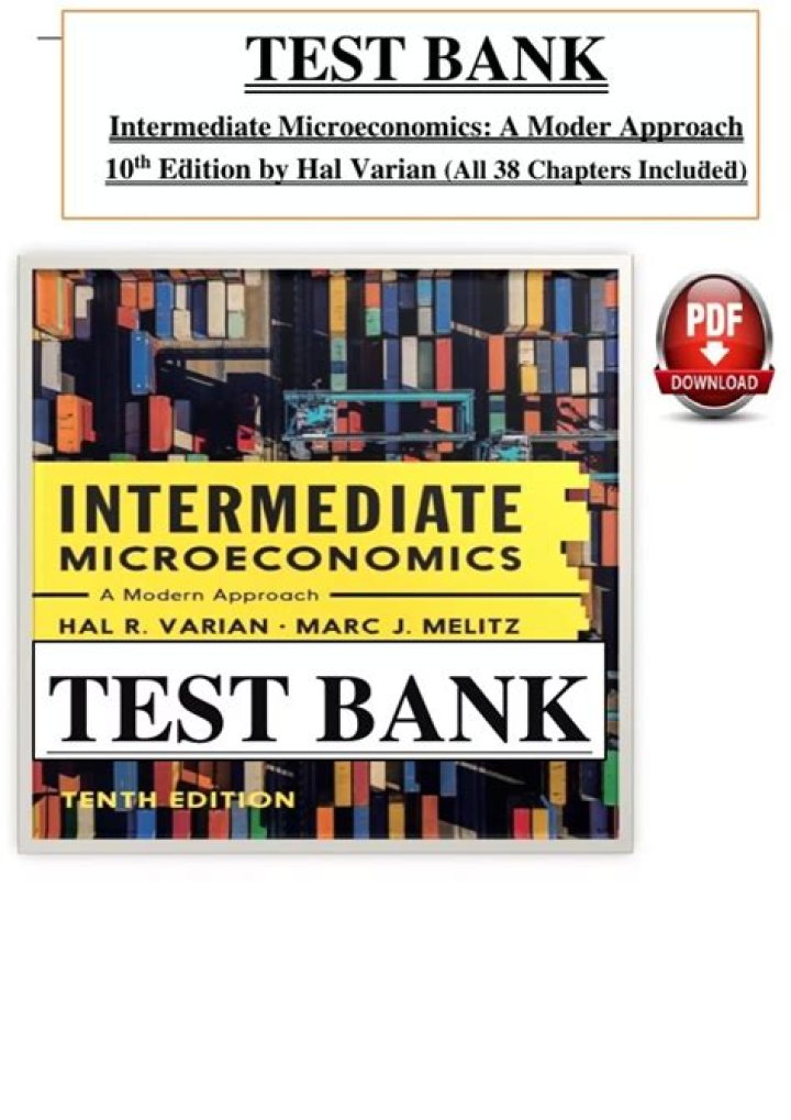 Intermediate Microeconomics Varian Test Bank PDF for Exam Prep