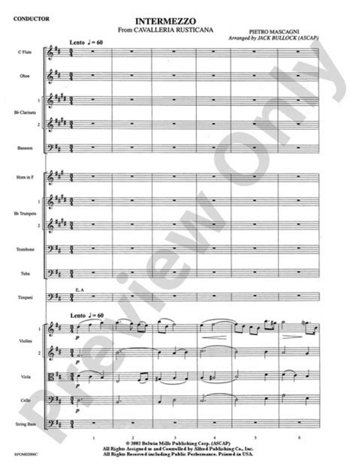 Intermezzo Cavalleria Rusticana Piano Sheet Music PDF for Free Download