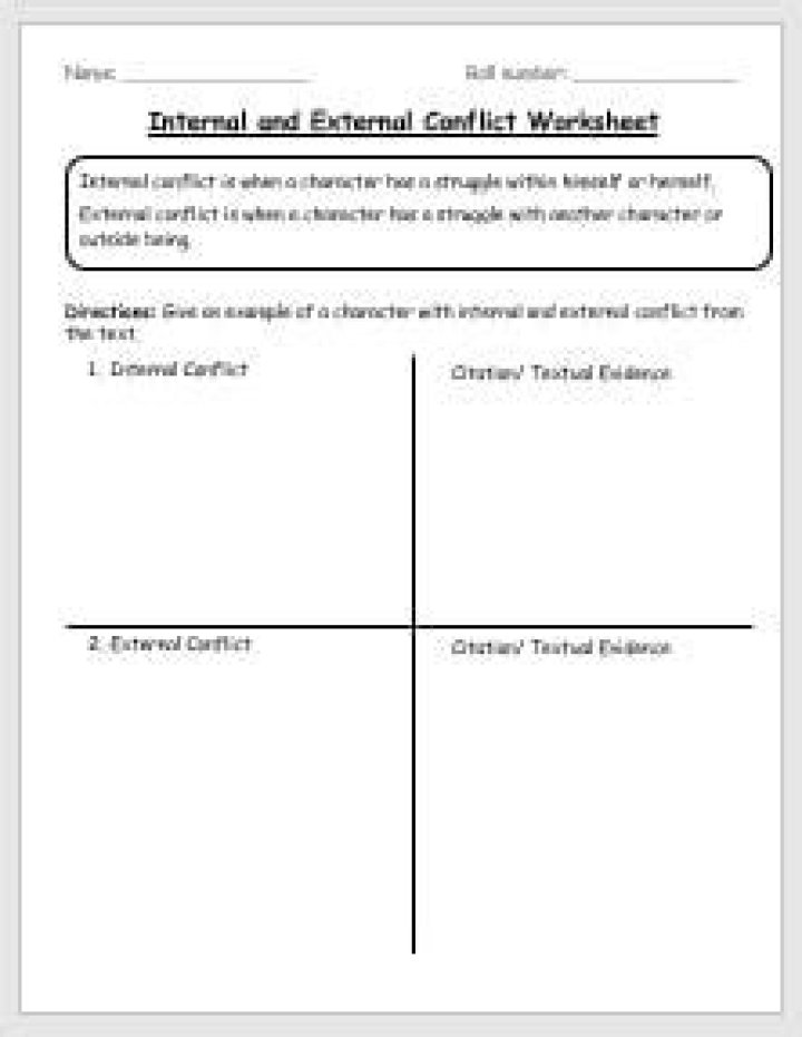 Internal and External Conflict Worksheet PDF – Practical Tools for Resolving Workplace Tensions