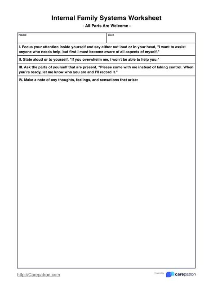Free Internal Family Systems Worksheets PDF for Healing & Growth