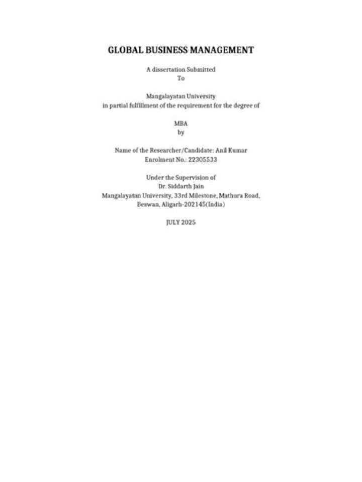 Mastering International Business Management: A Comprehensive Dissertation PDF Guide