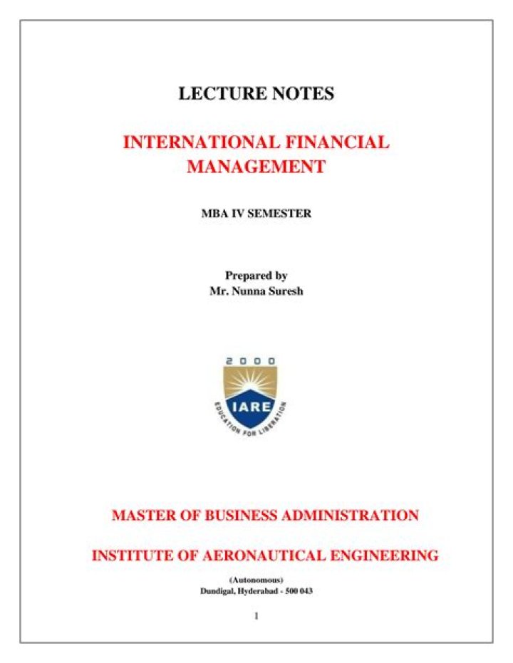 International Business Management MBA Notes PDF – Complete Study Guide
