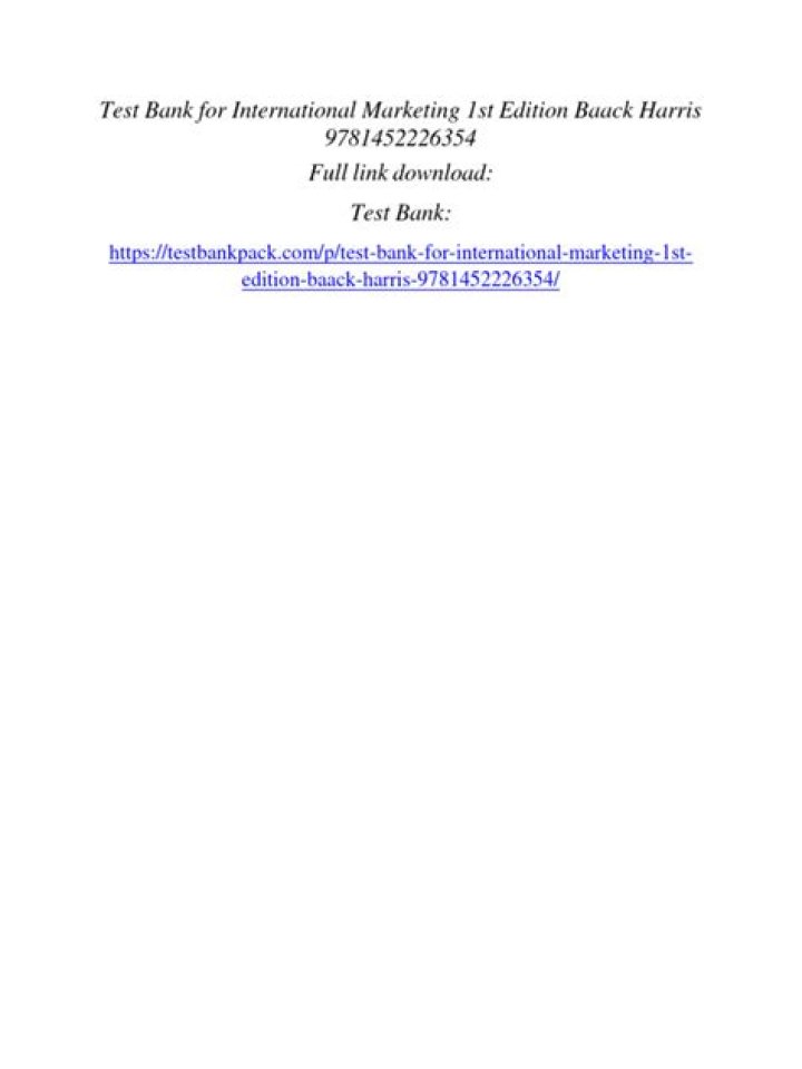 International Marketing Test Bank PDF – Expert Exam Resources