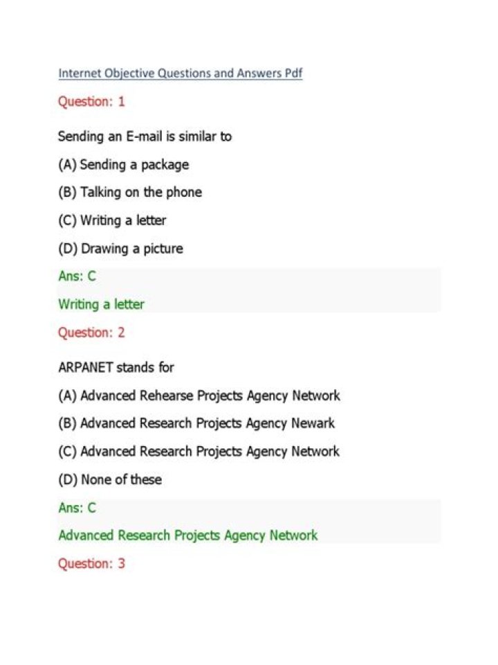 Internet Objective Questions and Answers PDF: Perfect Study Guide
