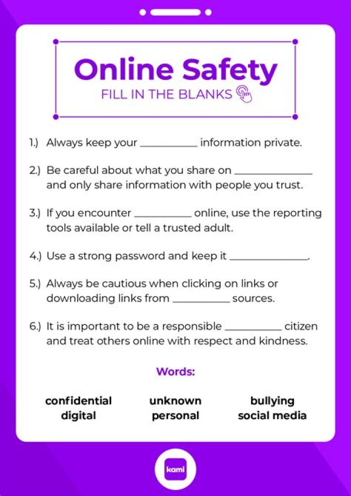 Internet Safety Worksheets PDF: Protect Your Family Online