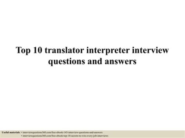 Interpreter Interview Questions and Answers PDF: Essential Tips & Sample