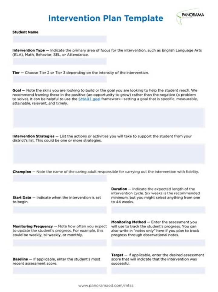 Intervention Plan Template PDF: Free Downloadable Templates