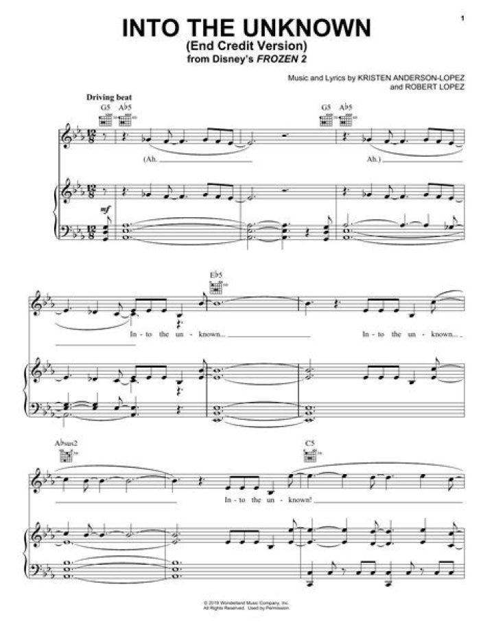 Into the Unknown: Panic at the Disco - Disco Sheet Music PDF