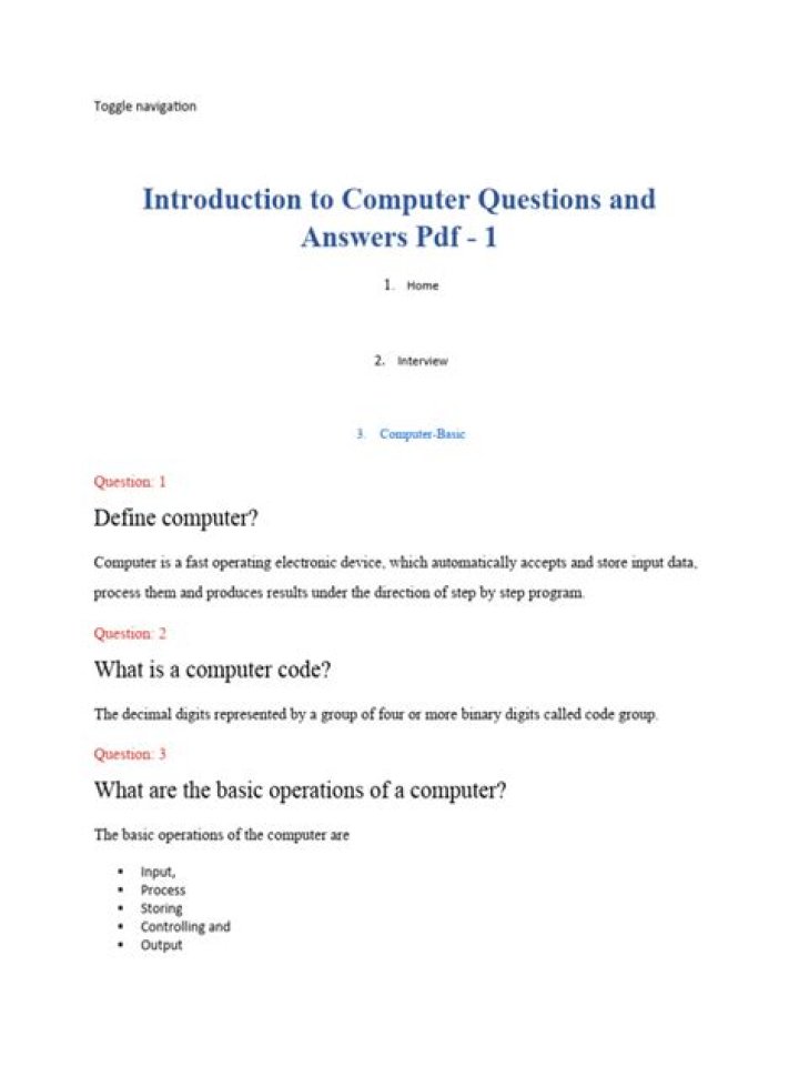 Introduction to Computer Questions & Answers PDF: Everything You Need to Know