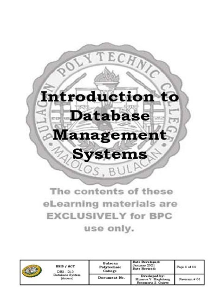 Introduction to Database Management Systems PDF: Complete Guide