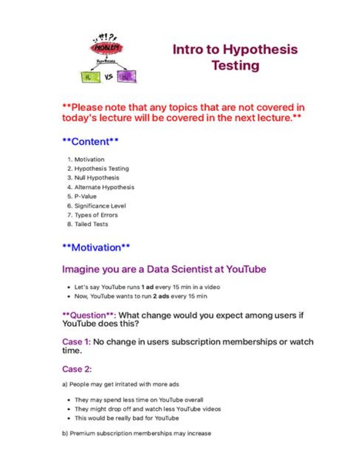 Introduction to Hypothesis Testing: Free PDF Guide