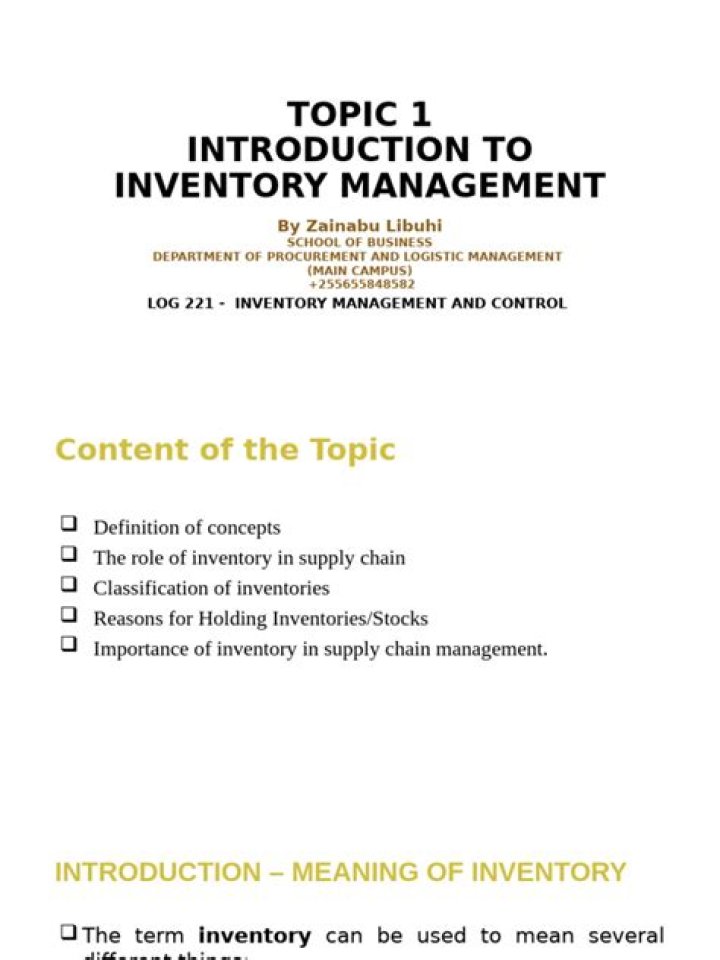 Introduction to Inventory Management PDF – Master Stock Control Basics