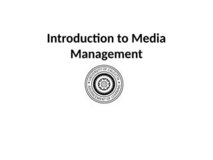 Introduction to Media Management: A Complete PDF Guide