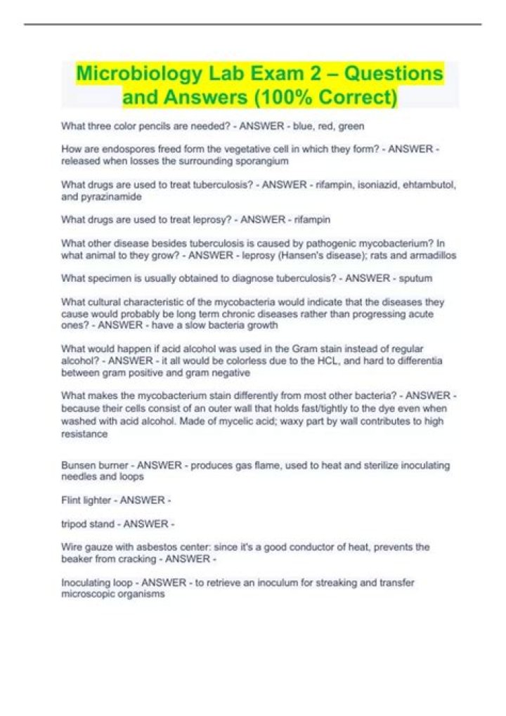 Introduction to Microbiology Exam Questions and Answers PDF