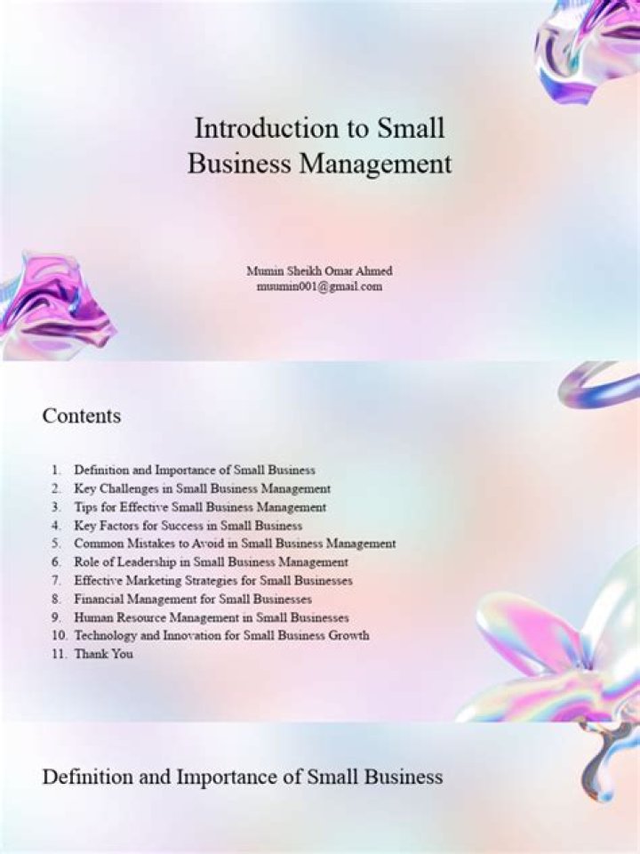Introduction to Small Business Management: Essential PDF Guide
