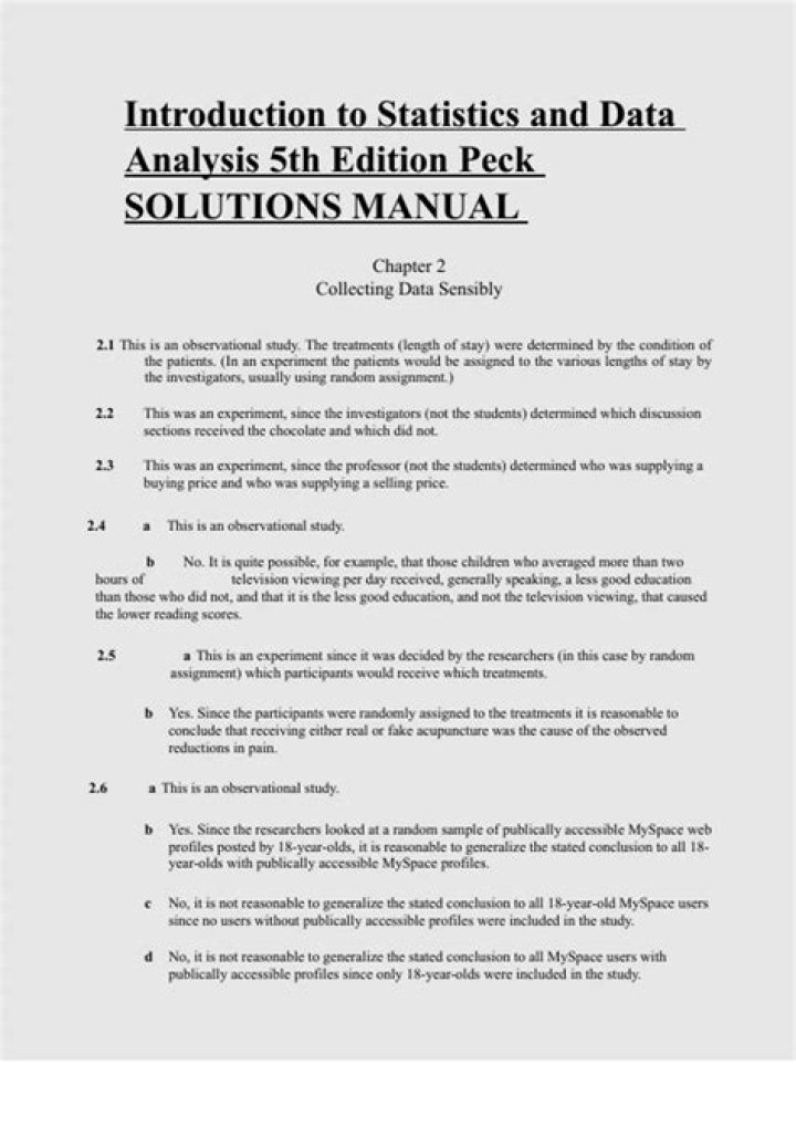 Introduction to Statistics and Data Analysis 5th Edition Answers PDF: Complete Guide