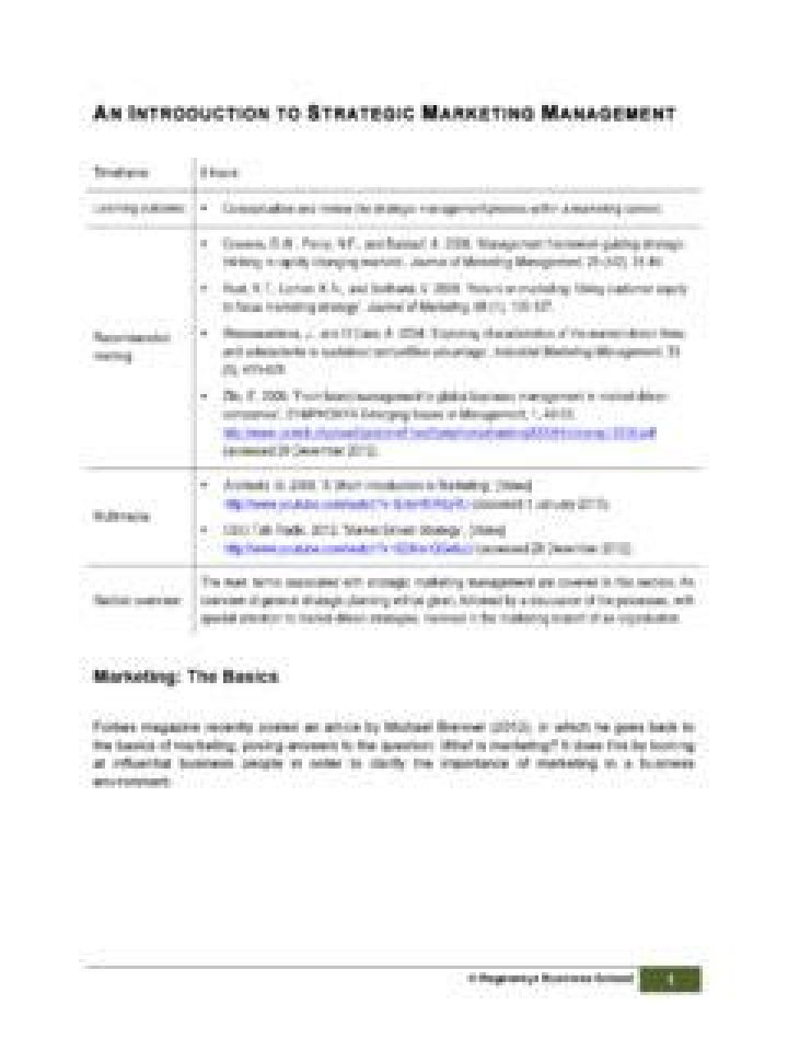 Introduction to Strategic Marketing Management: Essential PDF Guide