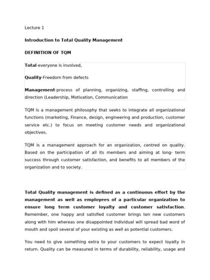 Introduction to Total Quality Management: Essential PDF Guide