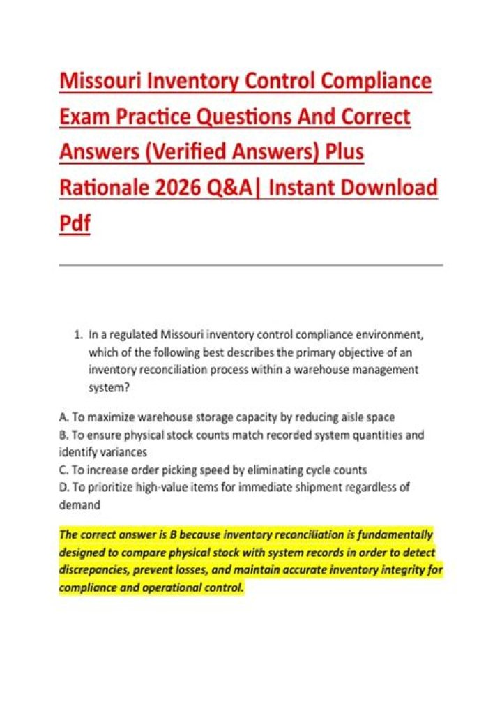 Inventory Control Questions & Answers PDF: Essential Guide