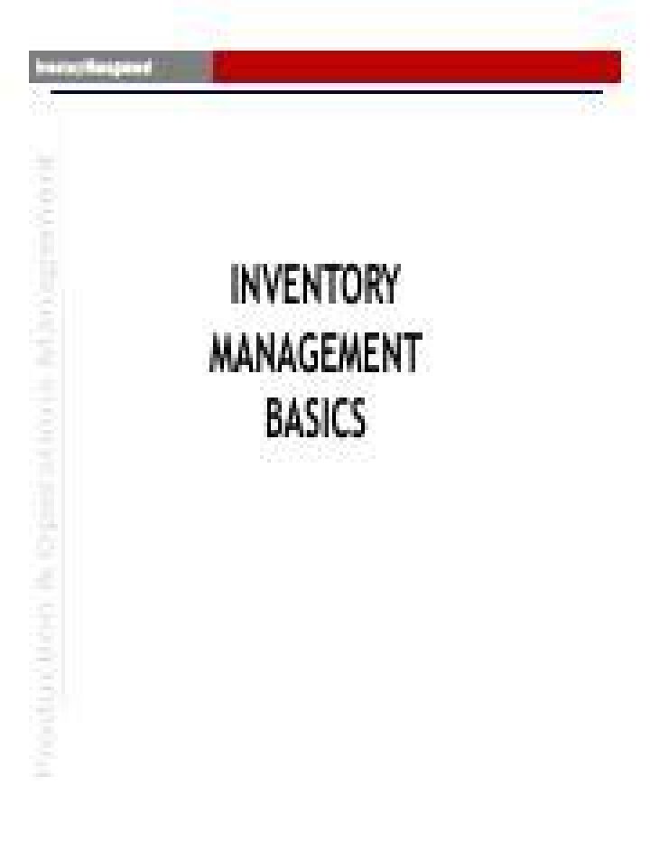 Inventory Management Basics: Your Essential PDF Guide