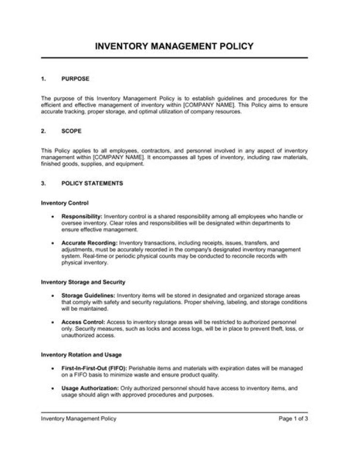 Inventory Management Policies and Procedures PDF: Key Guidelines