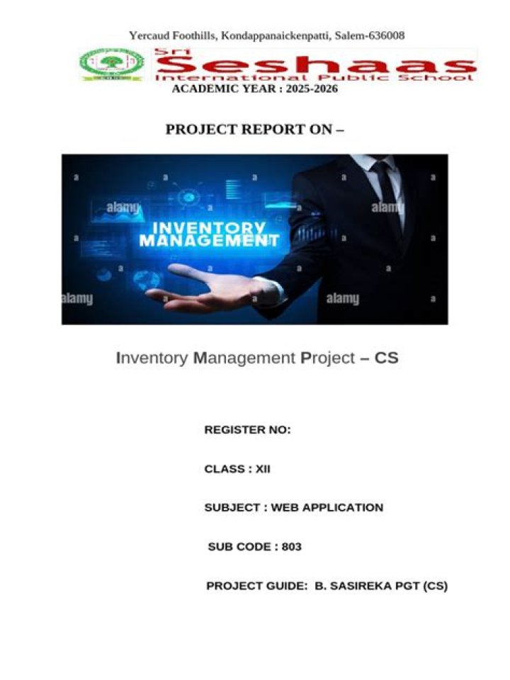 Inventory Management Project Report PDF – Optimize Stock Control & Reporting