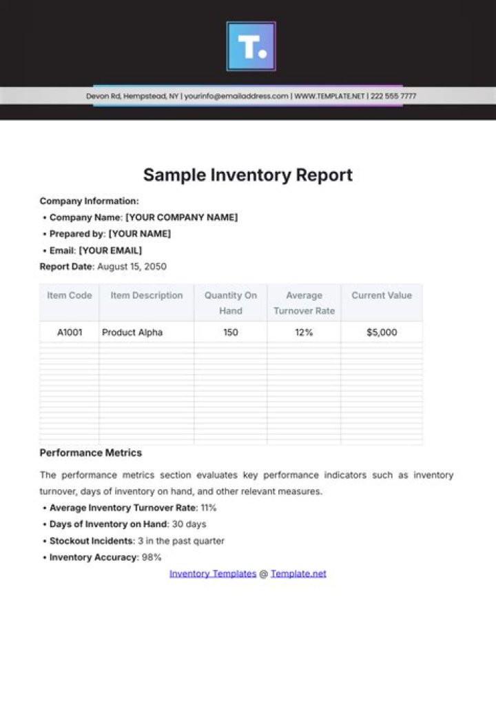 Inventory Management Report PDF – Download Complete Tracking Template
