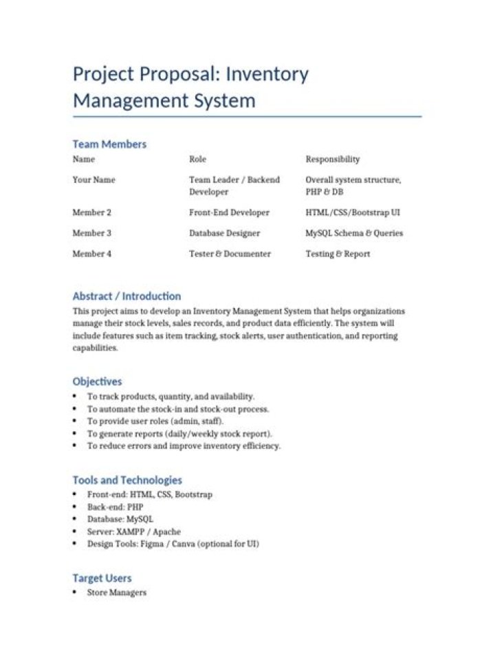 Inventory Management System Proposal PDF for Efficient Operations