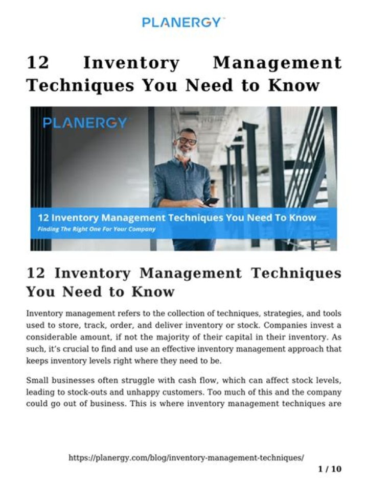 Top Inventory Management Techniques PDF for Efficient Stock Control