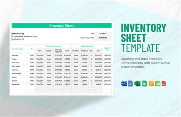 Inventory Sheet PDF Download – Instant Free Template