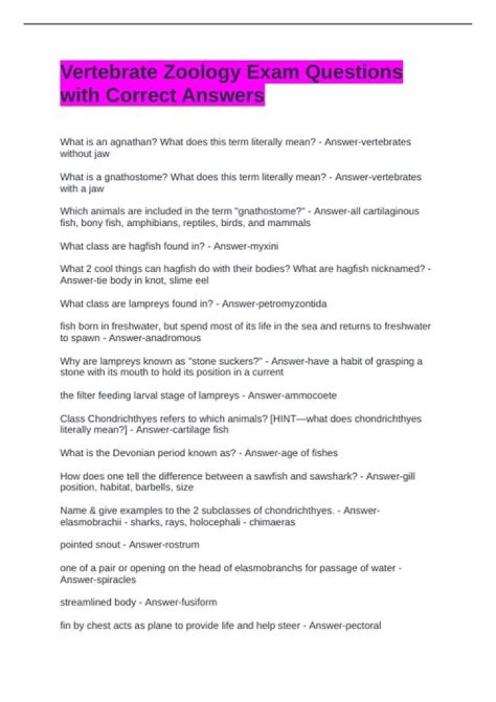 Invertebrate Zoology Questions and Answers PDF for Students