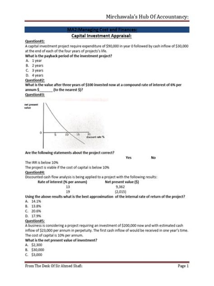 Investment Appraisal Questions and Answers PDF: Expert Guide