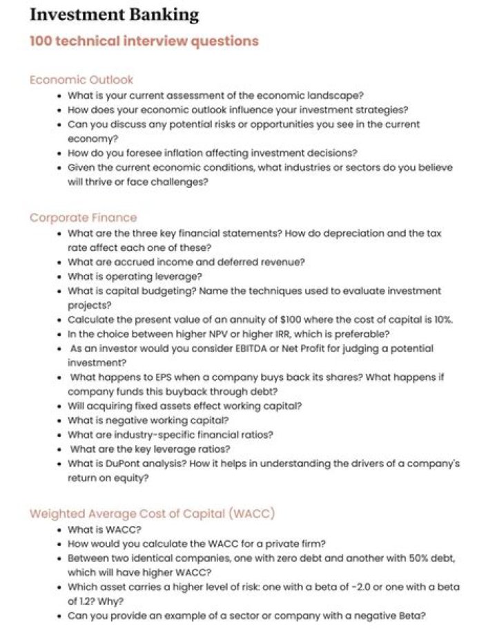 Investment Banking Questions PDF: Expert Answers for Aspiring Professionals