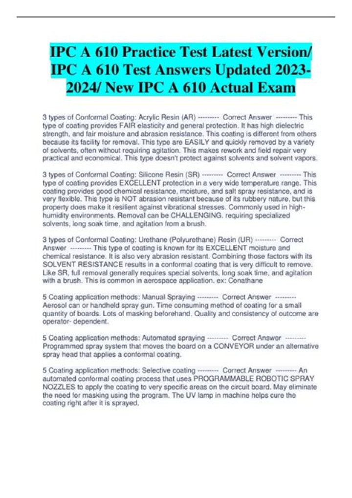Get Free IPC A610 Test Answers PDF – Download Now