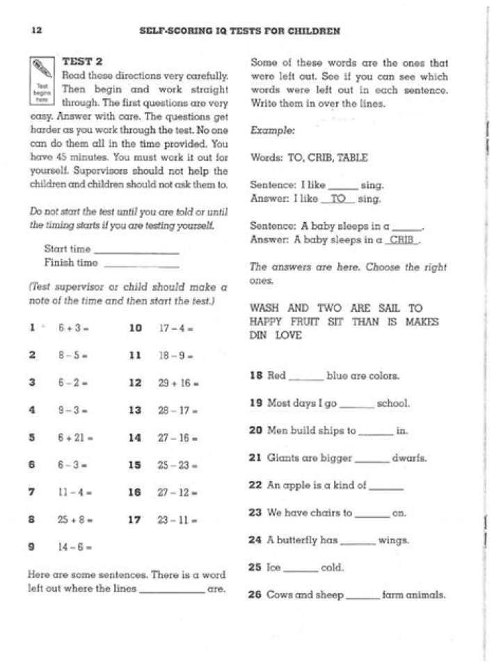 Free IQ Test for 5-Year-Olds – Downloadable PDF